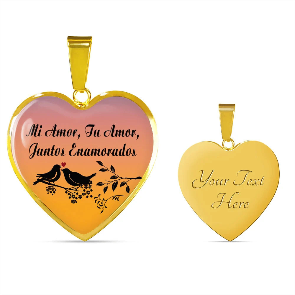 Spanish Love Necklace Mi Amor Tu Amor Juntos Enamorados Necklace Personalized E